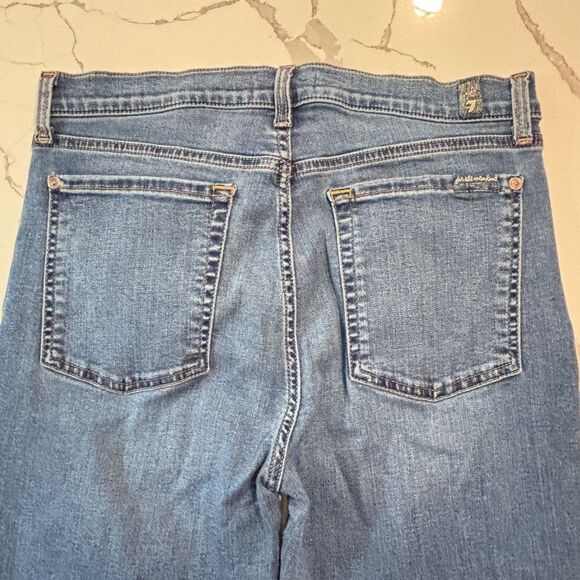 7 For All Mankind | Women’s The High Rise Ankle Skinny Denim Blue Jeans - Picture 10 of 16